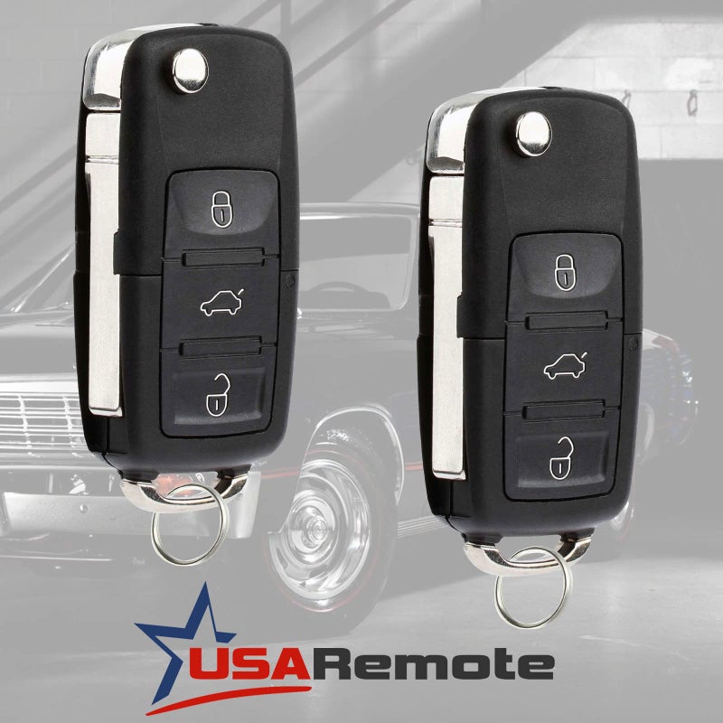 USARemote Replacement Keyless Entry Remote Flip Key Fob fits 2002 2003 2004 2005 VW Jetta, Golf, Passat (HLO1J0959753AM, Set of 2) - Image 2